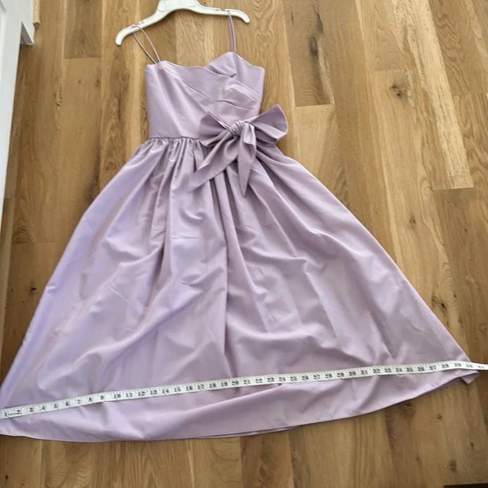Lilac dress sz3. Vintage T-length dress made of taffeta poly blend.. - Picture 3 of 11